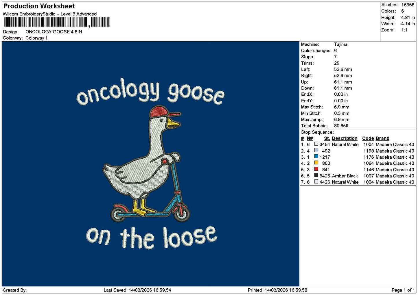 Duckstxt 1403b Embroidery File 6 sizes