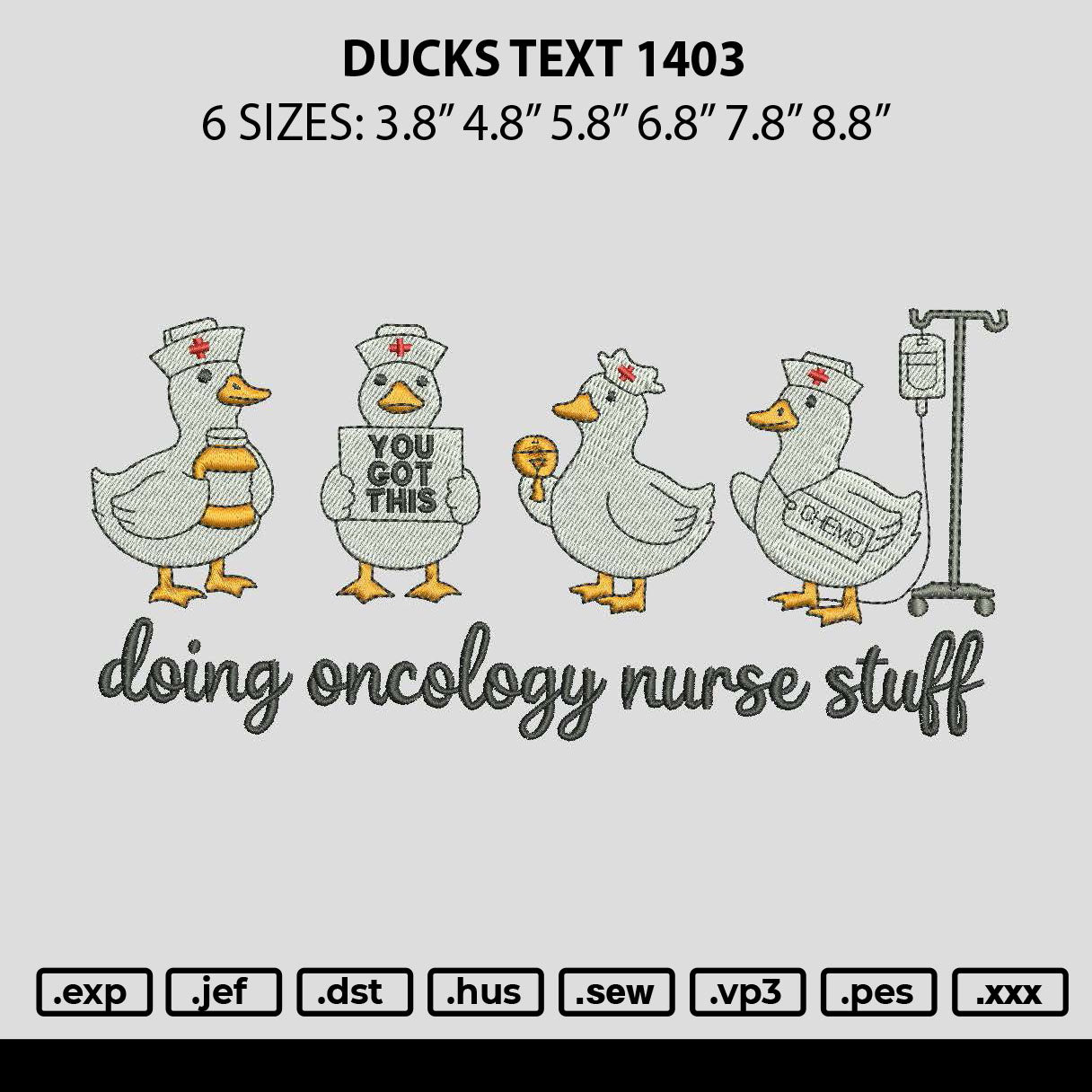 Duckstext 1403 Embroidery File 6 sizes