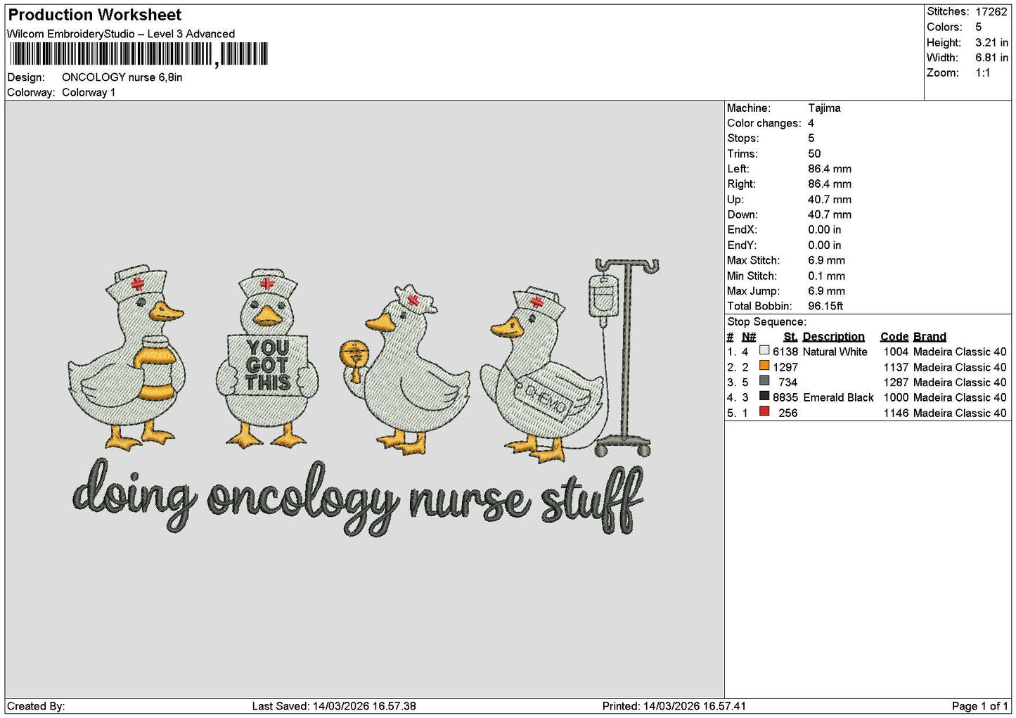 Duckstext 1403 Embroidery File 6 sizes