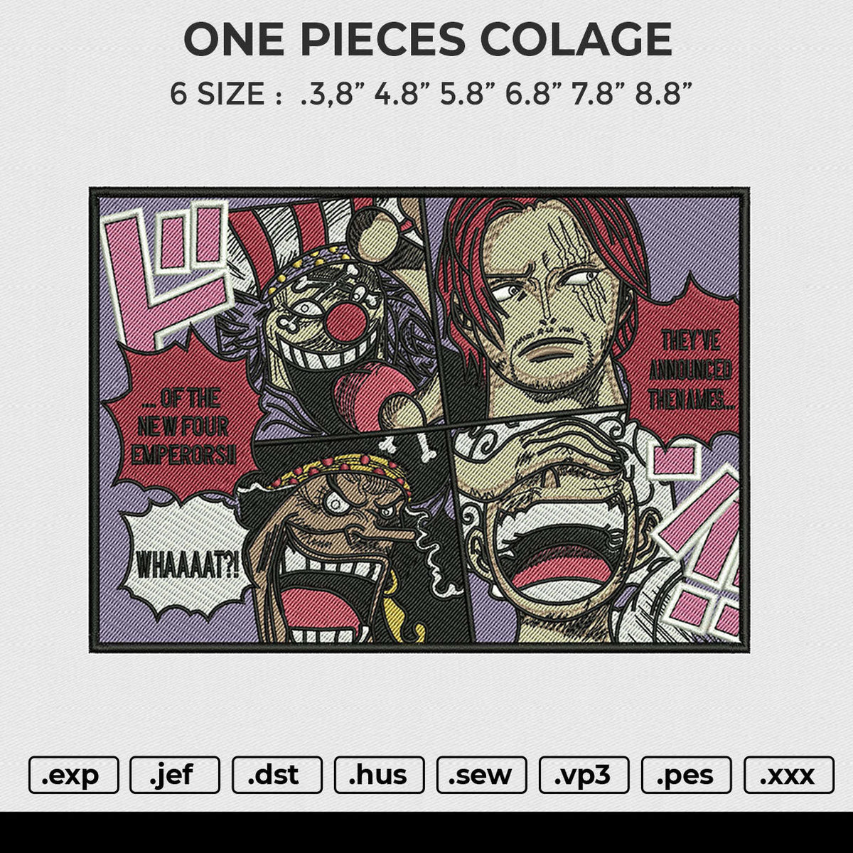 ONE PIECES COLAGE Embroidery 6 file