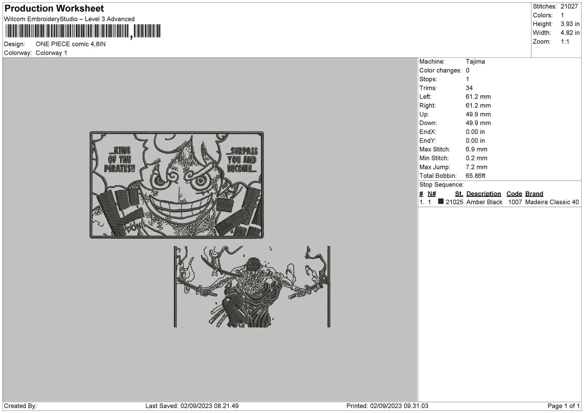 Op Comic Embroidery File 6 sizes