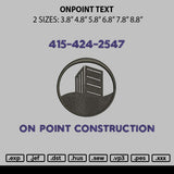 Onpoint Text Embroidery File 6 sizes
