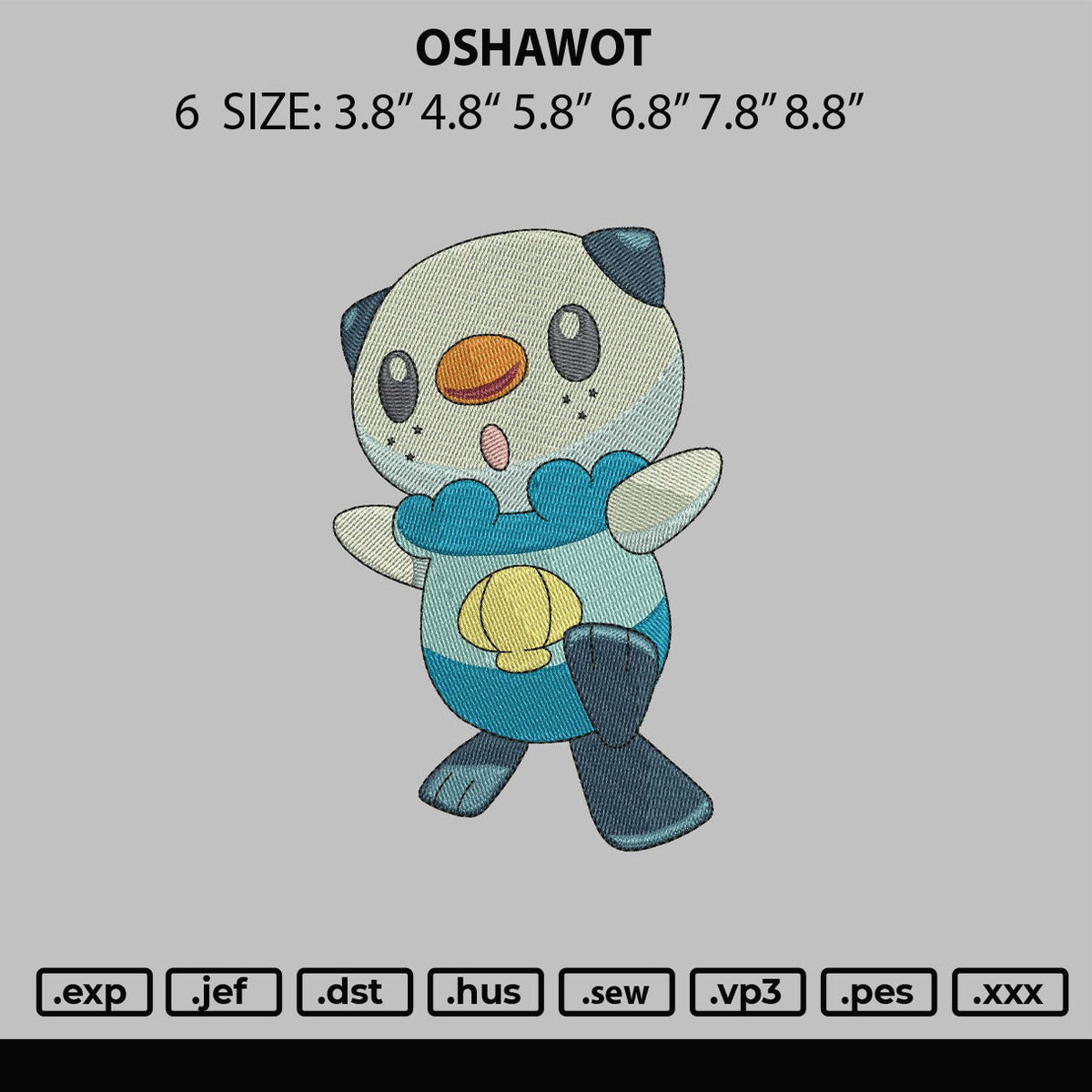 Oshawot Embroidery File 6 sizes