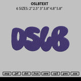Oslbtext Embroidery File 6 sizes