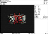 Otctext Embroidery File 6 sizes