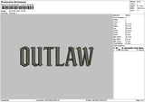 Outlawtext Embroidery File 6 sizes