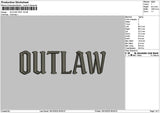 Outlawtext Embroidery File 6 sizes