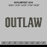 Outlawtext Embroidery File 6 sizes