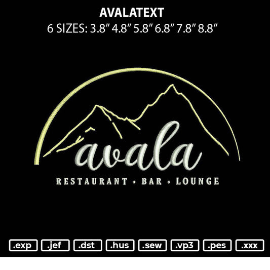 Avalatext Embroidery File 6 sizes