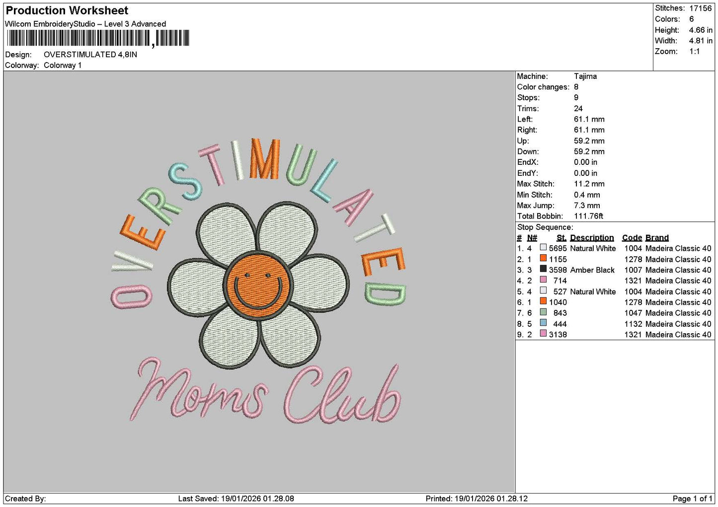 Momstext1901 Embroidery File 6 sizes