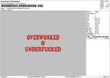 Overworkedtext Embroidery File 6 sizes