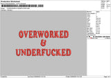 Overworkedtext Embroidery File 6 sizes