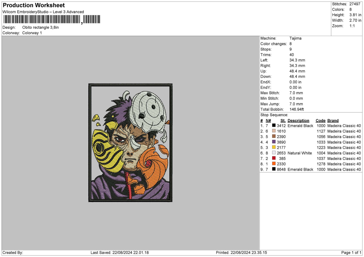 Obito Rectangle 2208 Embroidery File 6 sizes