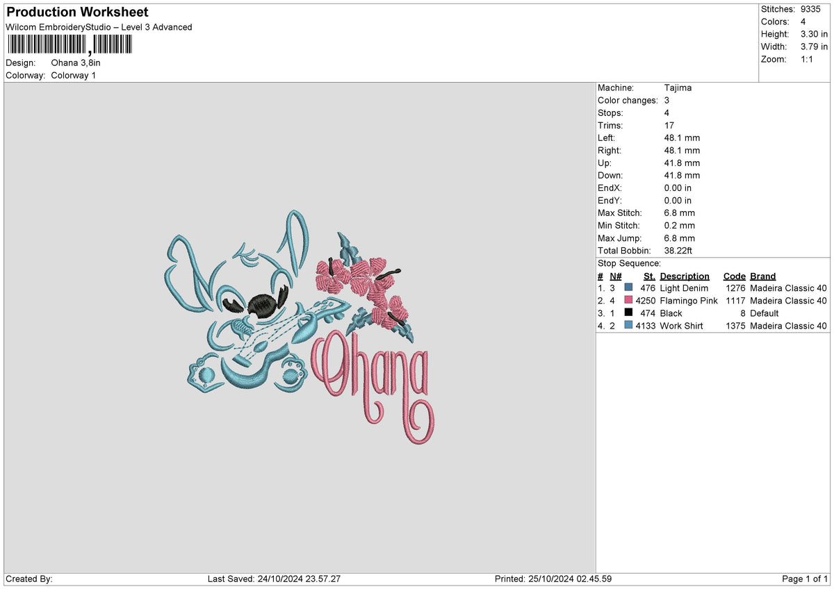 Stitchline 2510 Embroidery File 6 sizes