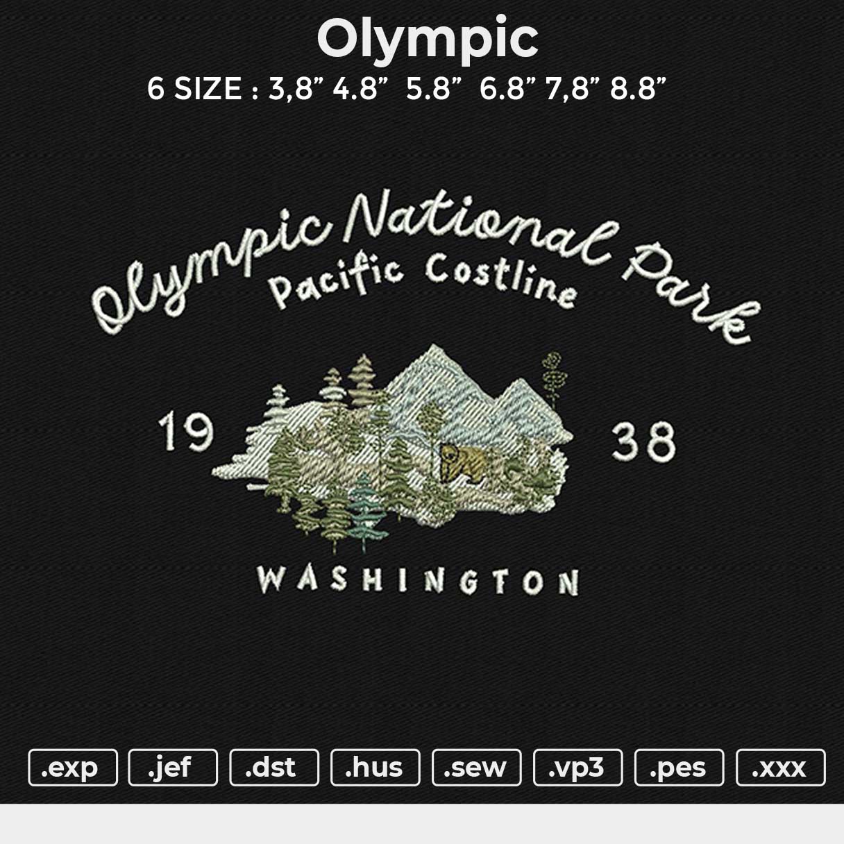 Olympic Embroidery File 6 size