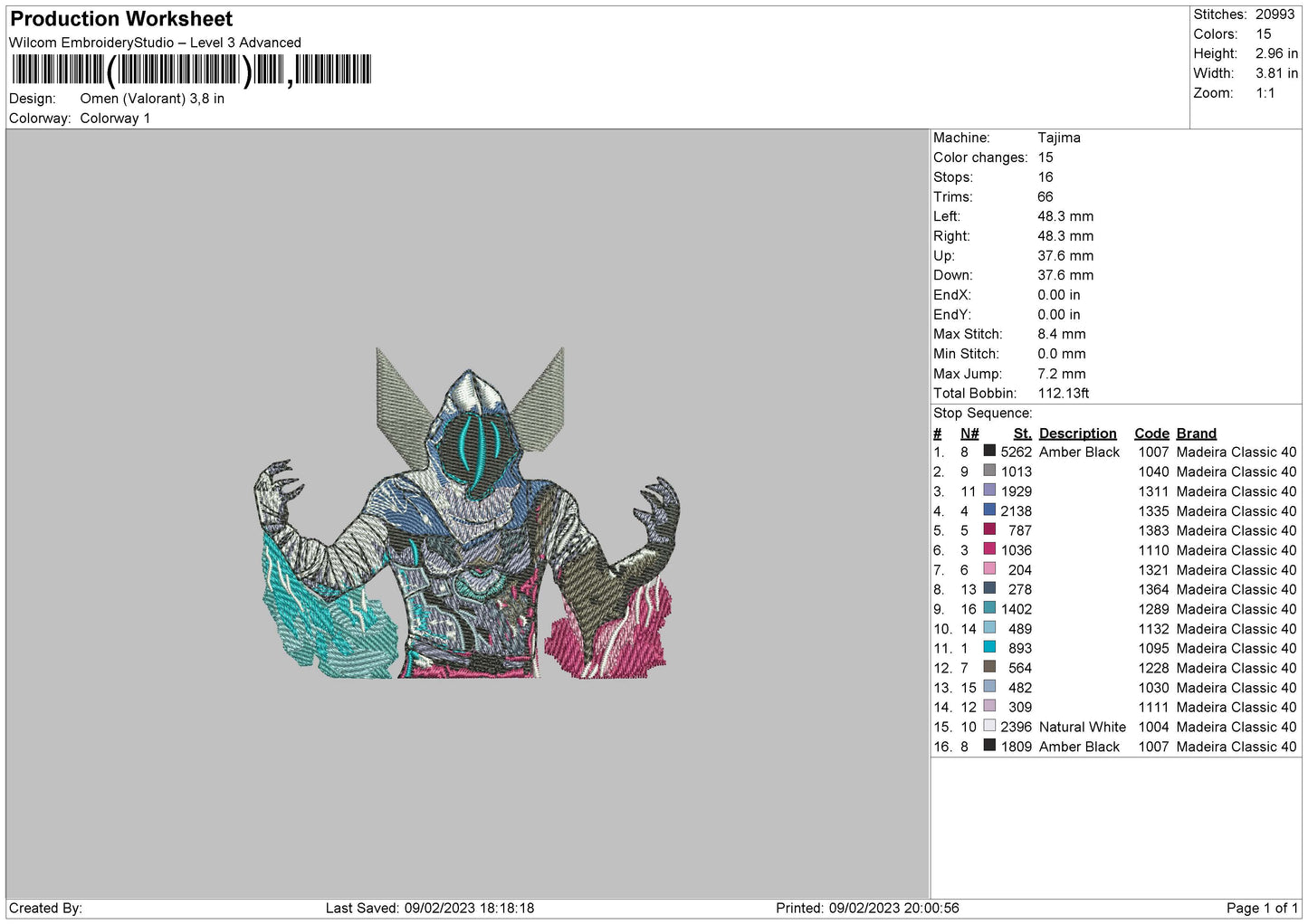 Omen Embroidery File 6 sizes