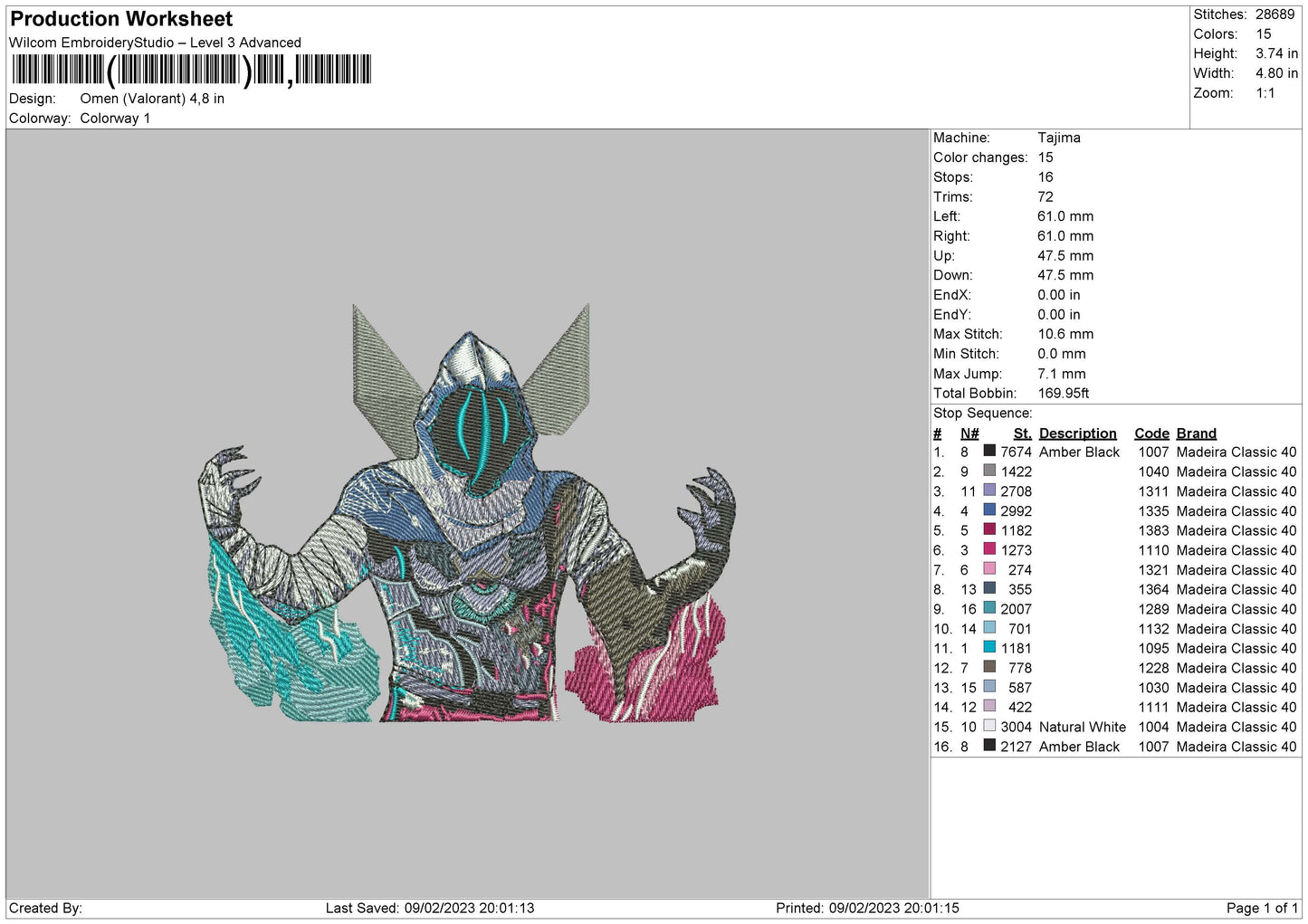 Omen Embroidery File 6 sizes