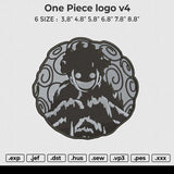 One Piece logo v4 Embroidery File 6 size