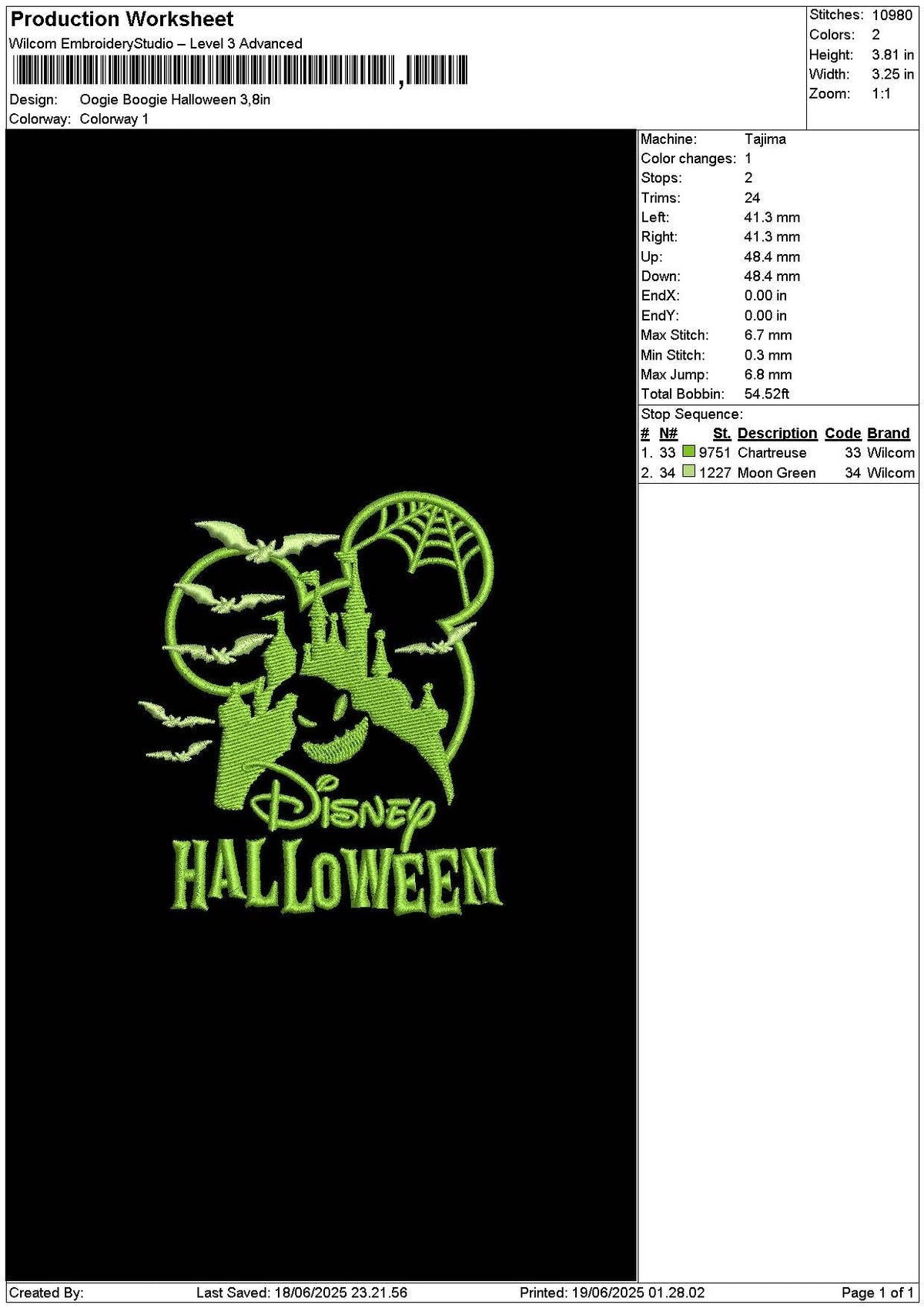 Oogietext 1906 Embroidery File 6 sizes
