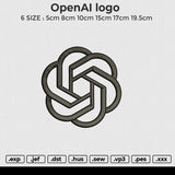 OpenAI logo Embroidery File 6 size
