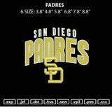 Padres Embroidery File 6 sizes