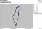 Palestine Map Embroidery File 6 sizes