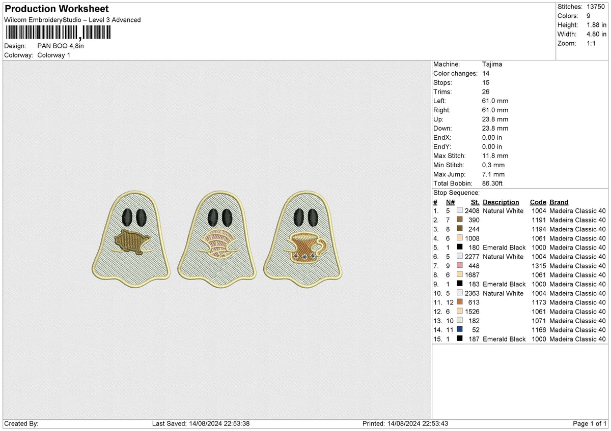 PAN BOO Embroidery File 6 size