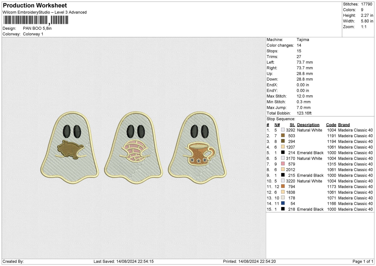 PAN BOO Embroidery File 6 size