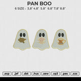 PAN BOO Embroidery File 6 size