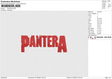 PANTERA Embroidery File 6 size