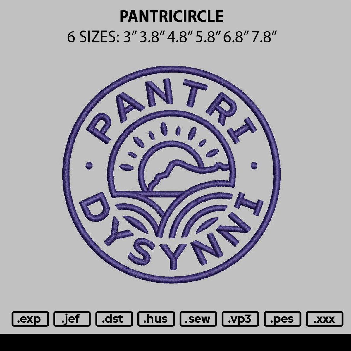 Pantricircle Embroidery File 6 sizes