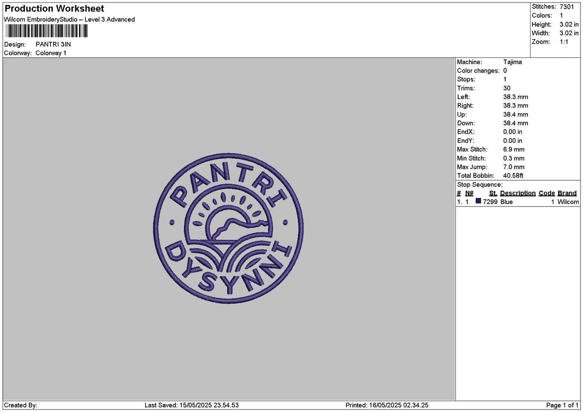 Pantricircle Embroidery File 6 sizes