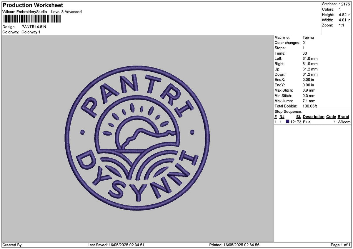 Pantricircle Embroidery File 6 sizes