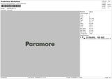 Paramore Embroidery File 6 sizes