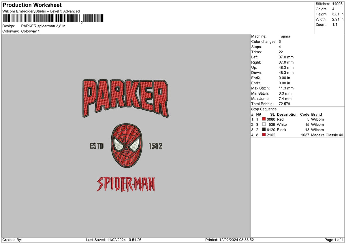 Spider Head 01 Embroidery File 6 sizes