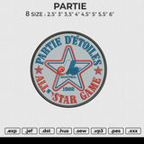 PARTIE Embroidery File 6 size