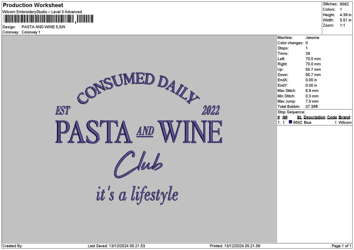 Pasteltext 1312 Embroidery File 6 sizes