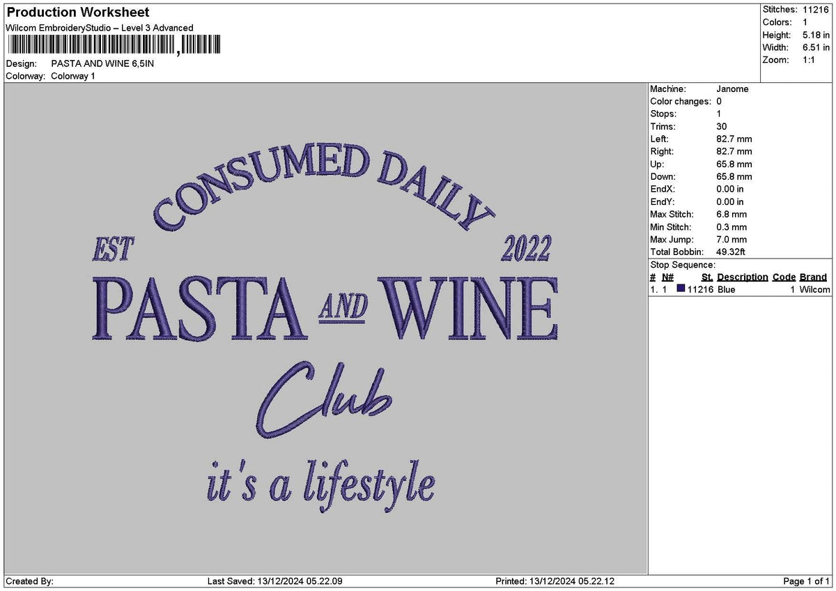 Pasteltext 1312 Embroidery File 6 sizes