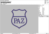 Paztext Embroidery File 6 sizes