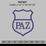 Paztext Embroidery File 6 sizes