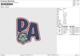 PA wolf Embroidery File 8 size
