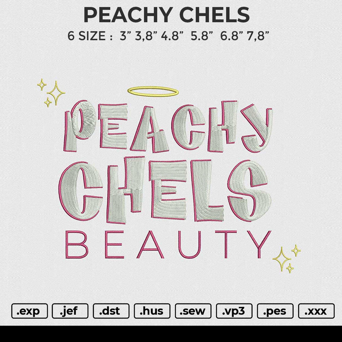 PEACHY CHELS Embroidery File 6 size
