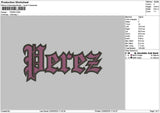 Pereztext Embroidery File 6 sizes