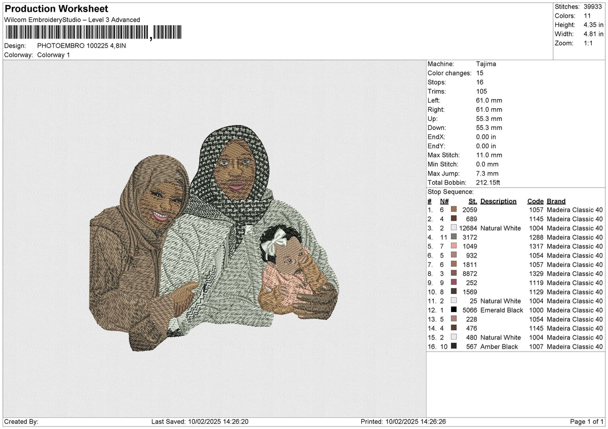 PHOTOEMBRO 100225 Embroidery File 6 size