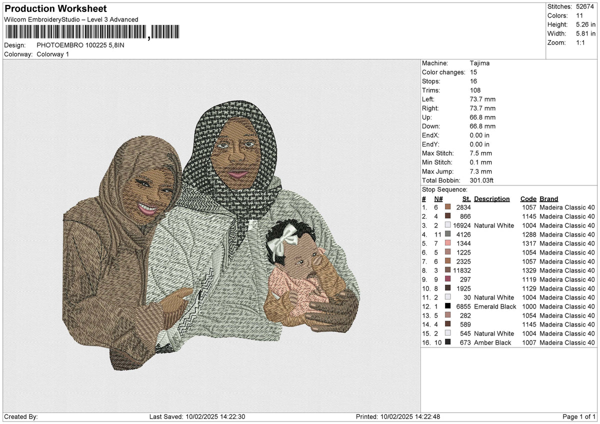 PHOTOEMBRO 100225 Embroidery File 6 size