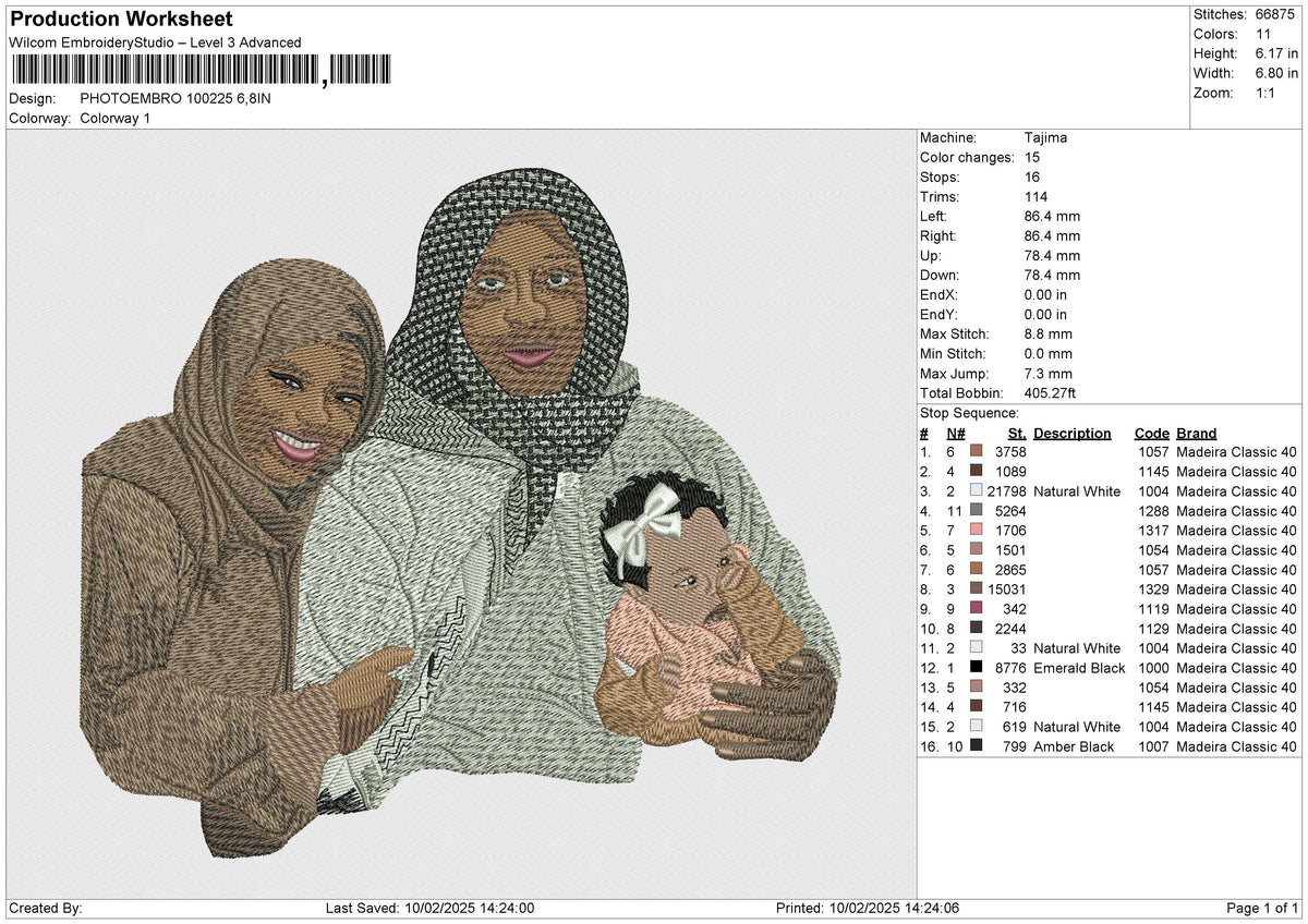 PHOTOEMBRO 100225 Embroidery File 6 size