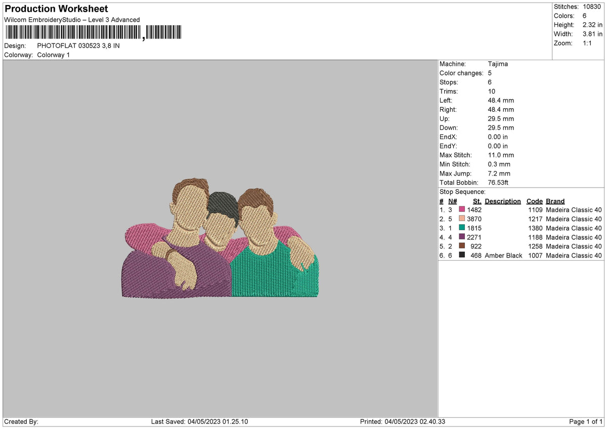 Photoflat 0305 Embroidery File 6 sizes