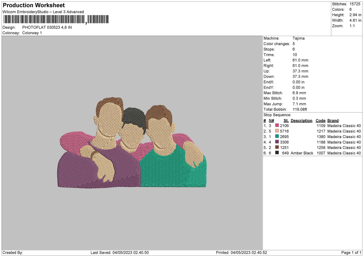 Photoflat 0305 Embroidery File 6 sizes