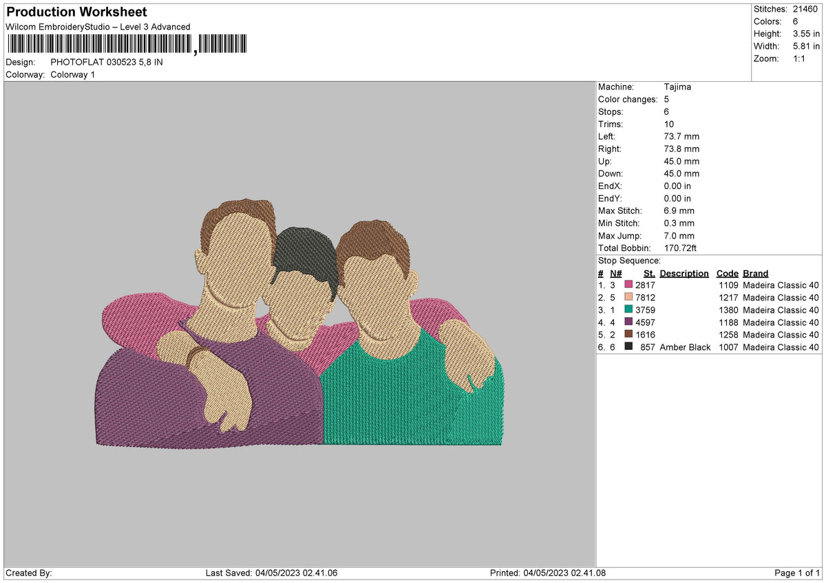 Photoflat 0305 Embroidery File 6 sizes