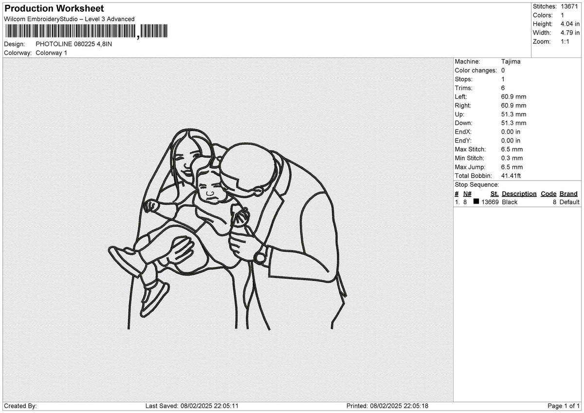 PHOTOLINE 080225 Embroidery File 6 size